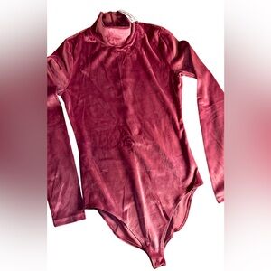 NWT Velvet Mock Neck Bodysuit long sleeve